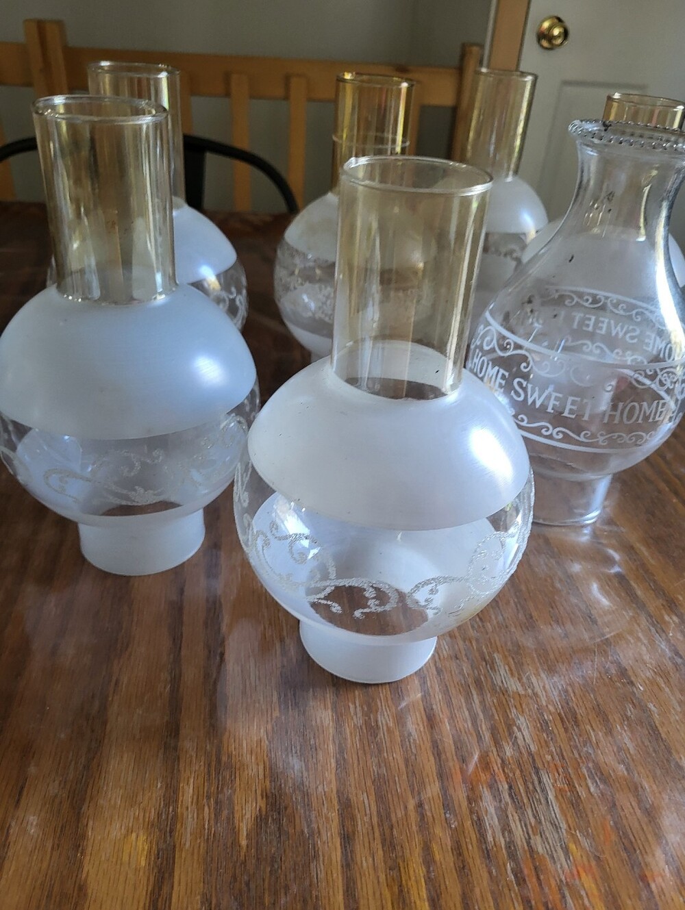 Frosted Glass Hurricane Lamp Shade - White